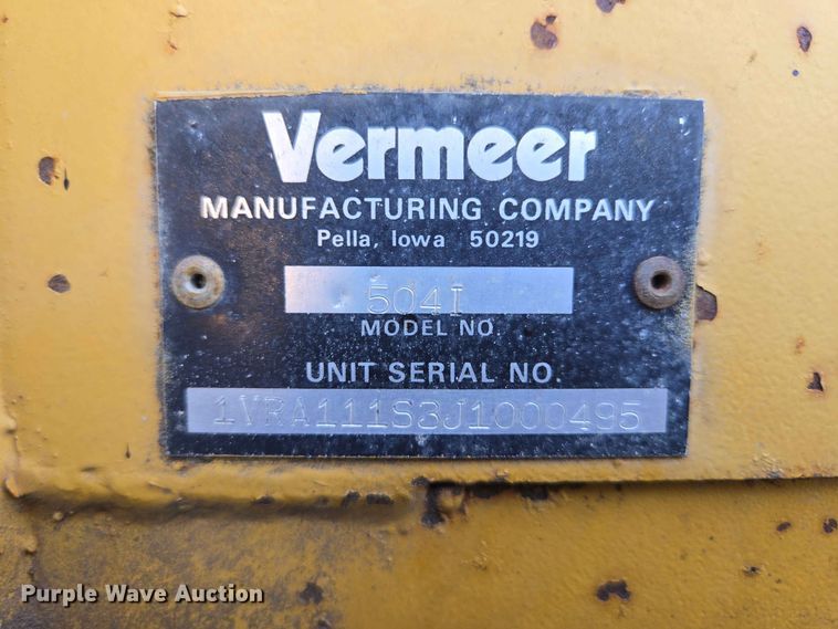 image for item DP8927 1988 Vermeer 504I round baler