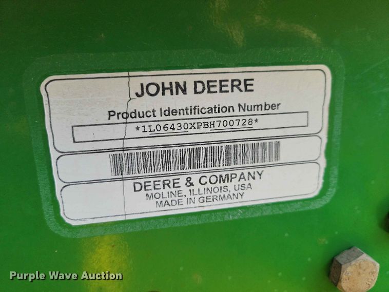 image for item DZ7154 2011 John Deere  6430 MFWD tractor