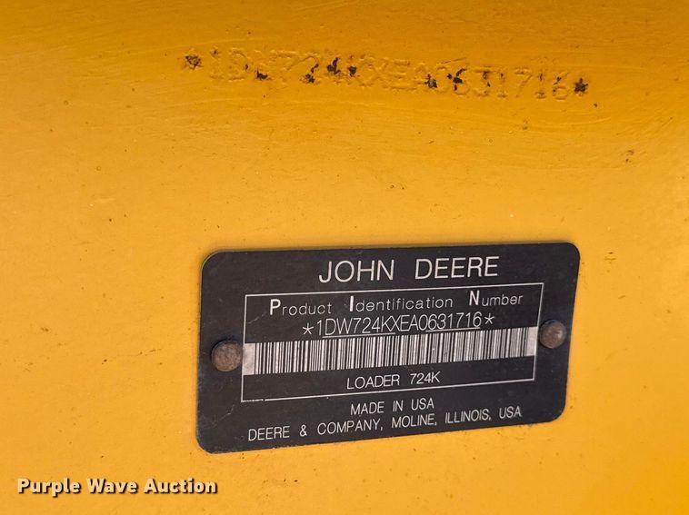 image for item EN0448 2010 John Deere 724K wheel loader