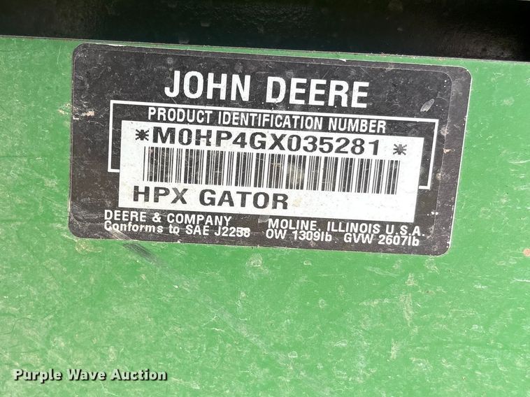 image for item EU5612 2006 John Deere HPX Gator utility vehicle
