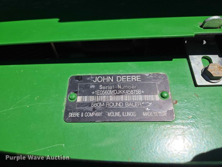 image for item EW0134 2019 John Deere 560M round baler