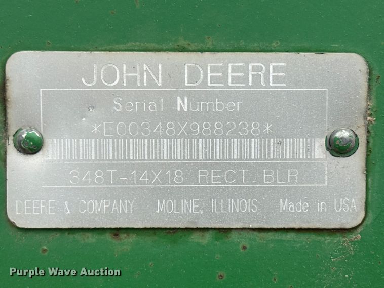 image for item FB6505 John Deere 348 small square baler