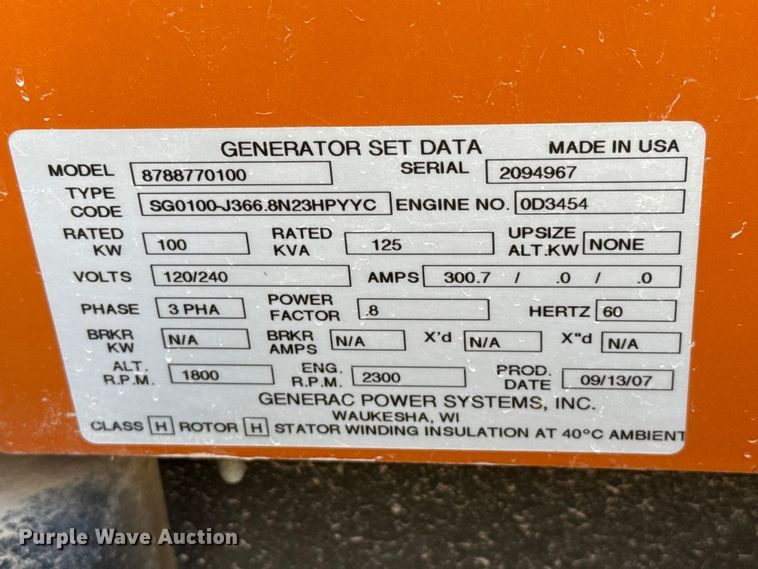 image for item FB6700 Generac 8788770100 generator