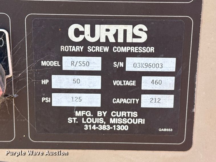 image for item FB6703 Curtis R/S 50 rotary screw air compressor