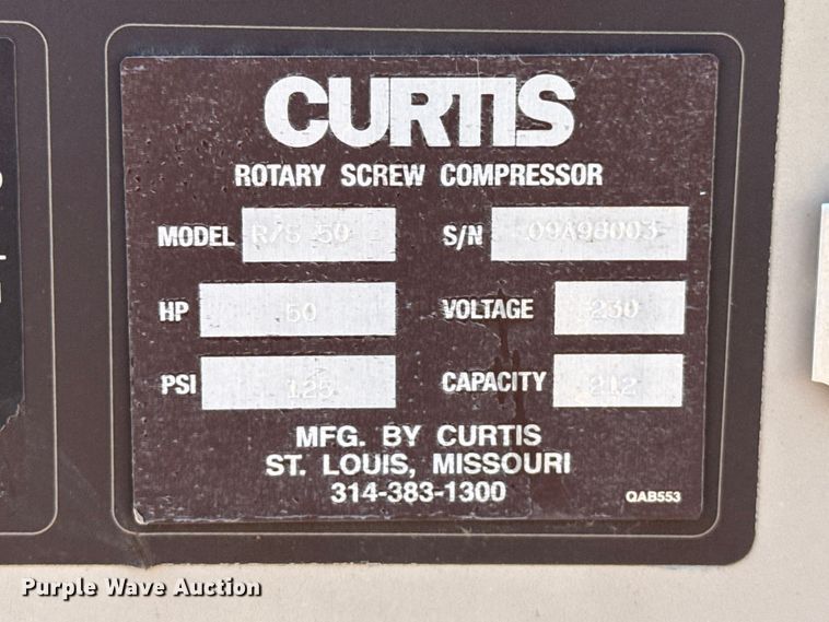 image for item FB6704 Curtis R/S 50 rotary screw air compressor