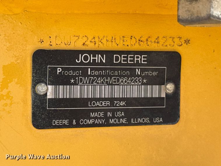 image for item FC2314 2015 John Deere 724K high lift wheel loader