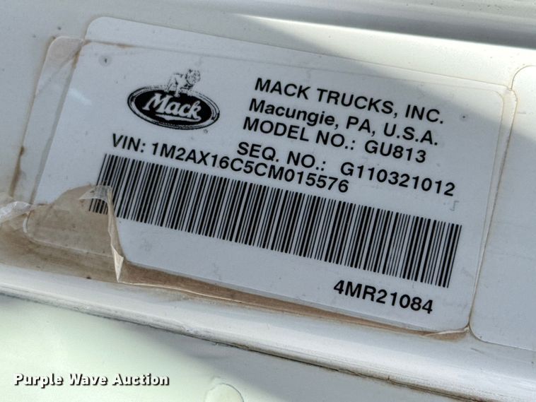 image for item FC2318 2012 Mack GU813 manure spreader truck