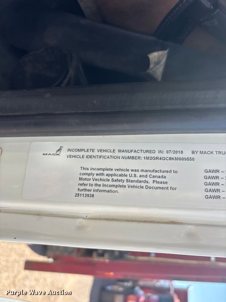 image for item FC2322 2019 Mack Granite manure spreader truck