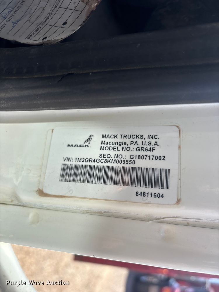 image for item FC2322 2019 Mack Granite manure spreader truck