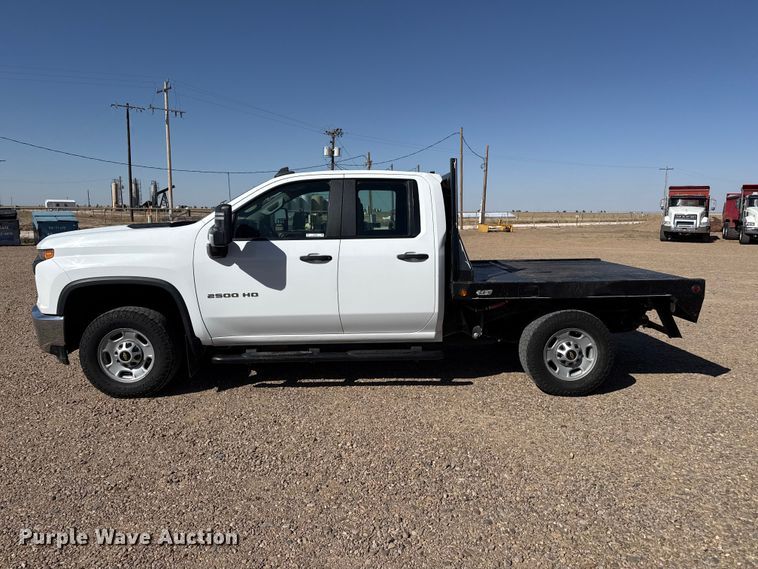 image for item FC2327 2021 Chevrolet 2500HD Ext. Cab flatbed pickup truck