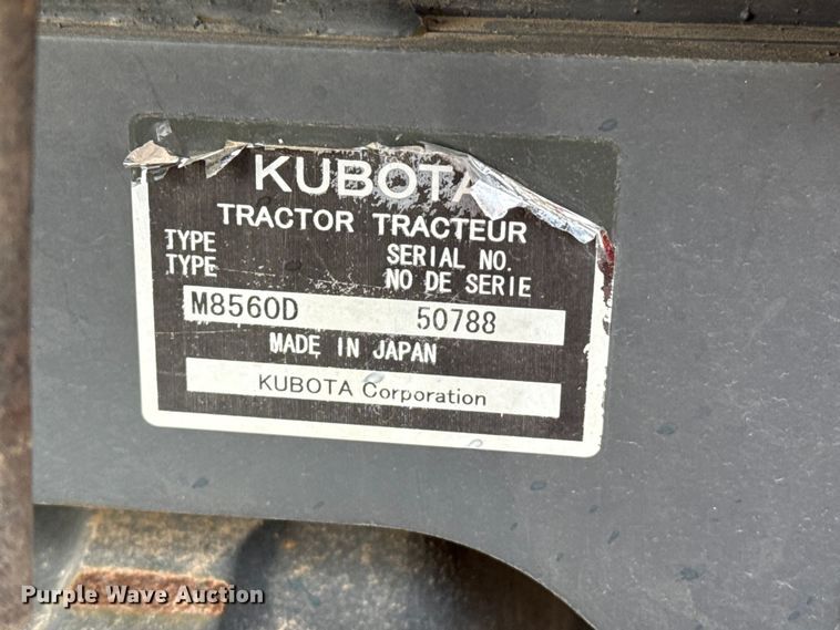 image for item FC2329 2012 Kubota M8560 MFWD tractor