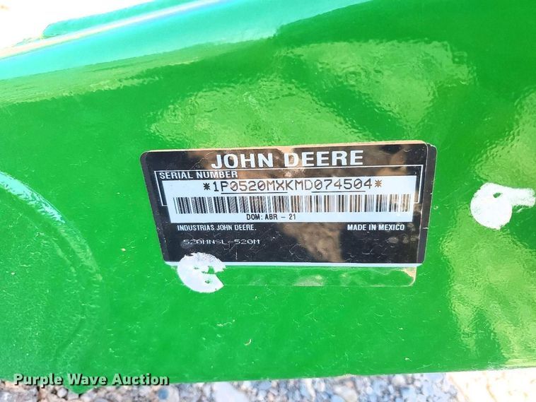 image for item YA2893 2021 John Deere 520M loader