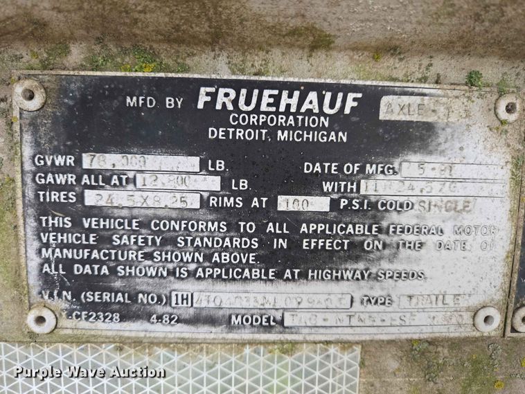image for item EB1471 1991 Fruehauf TAG-NTN3-ESF 10500 tank trailer