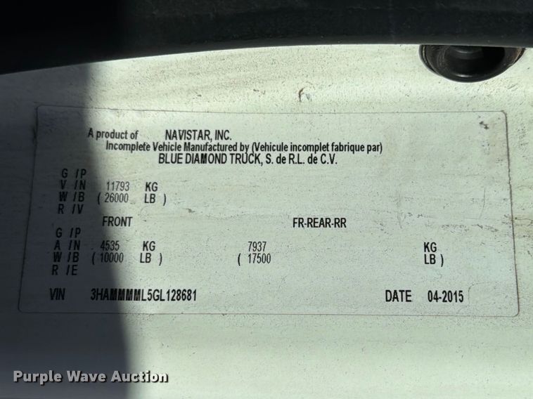 image for item ED5150 2016 International DuraStar 4300 refrigerated truck
