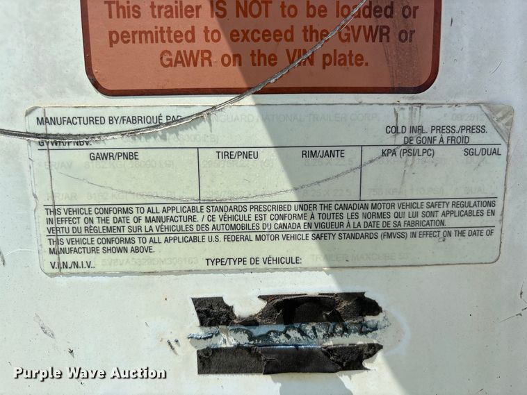 image for item EF1161 2013 Vanguard National dry van trailer