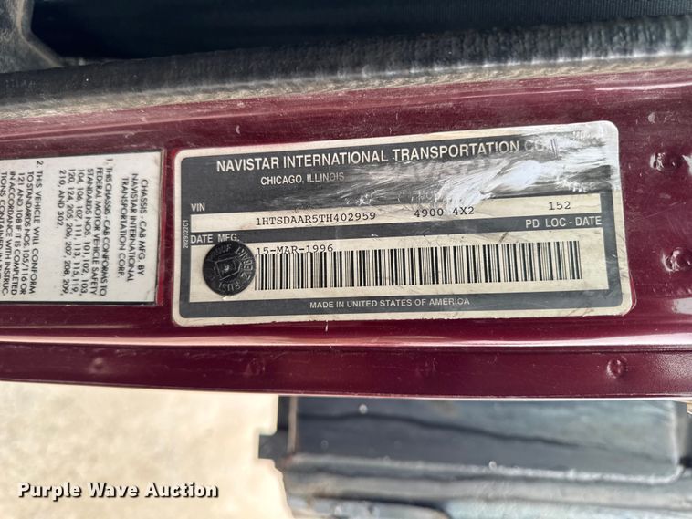 image for item ER0492 1996 International 4900 dump truck