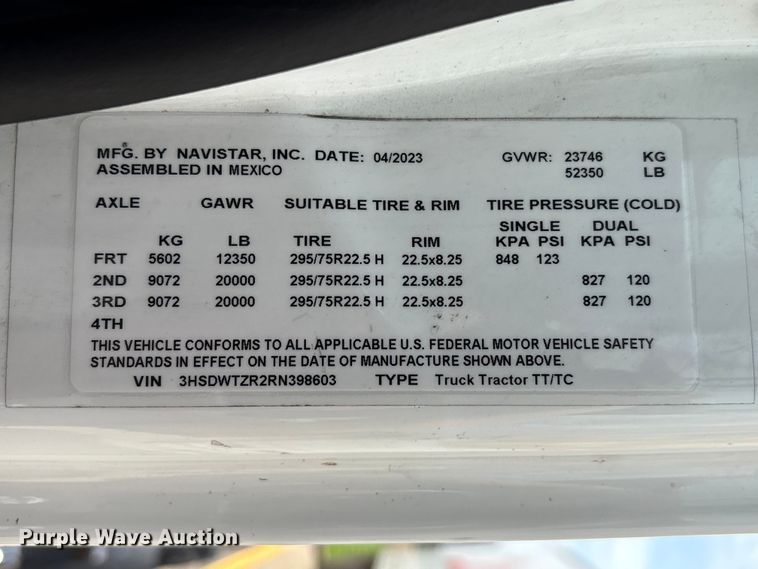 image for item EU0621 2024 International RH613 semi truck
