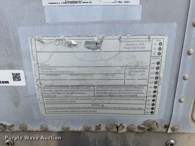image for item EW2039 2002 Wabash National Corporation dry van trailer