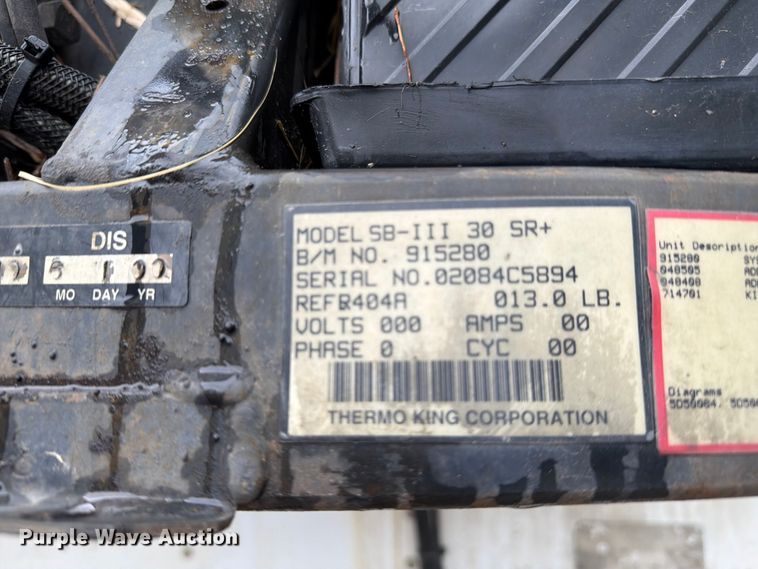 image for item EW2068 2001 Great Dane refrigerated van trailer