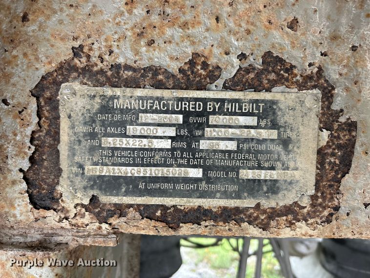 image for item FC2563 2005 Hilbilt 2426FLXPA end dump trailer
