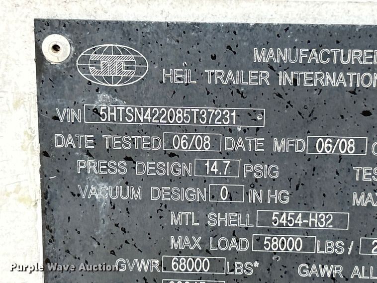 image for item FC2659 2008 Heil pneumatic dry bulk trailer