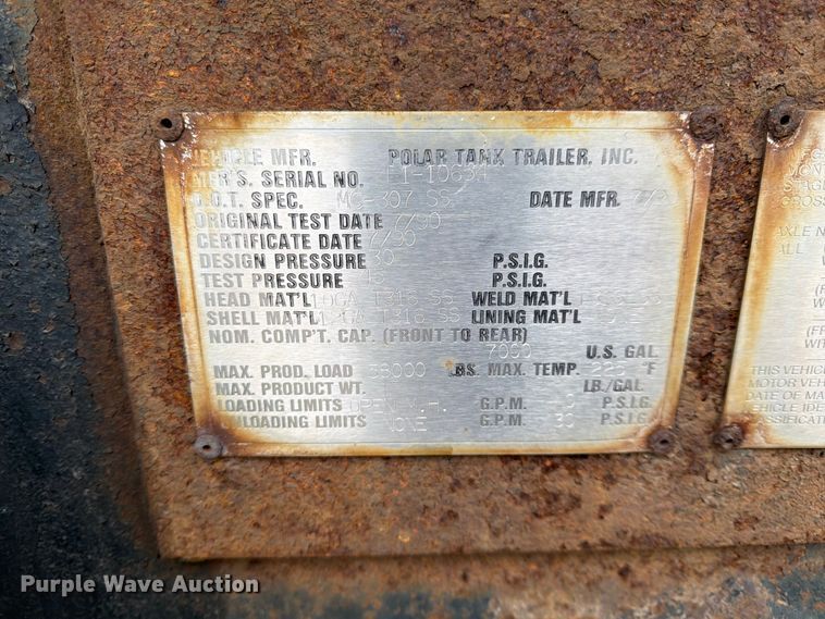 image for item FK0178 1990 Polar tank trailer