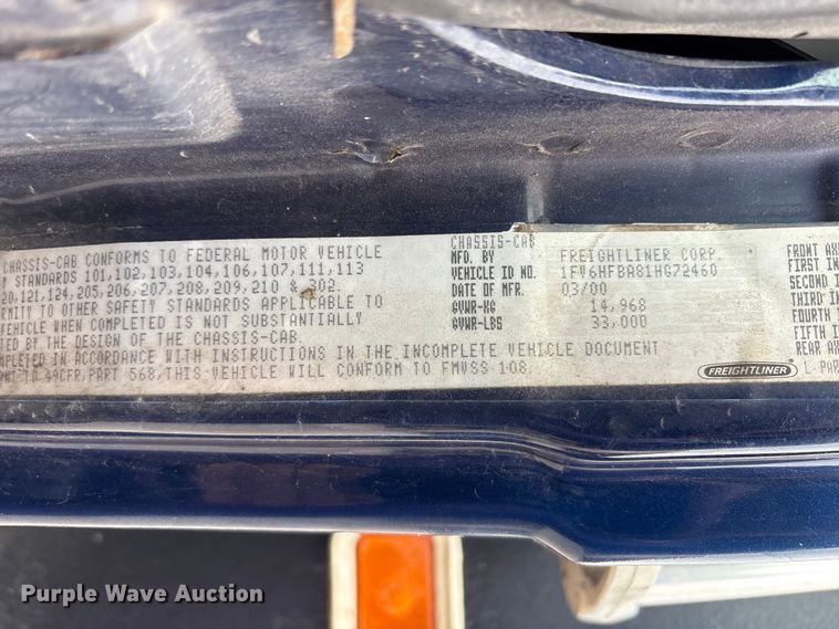 image for item FK1495 2001 Freightliner FL70 flatbed truck