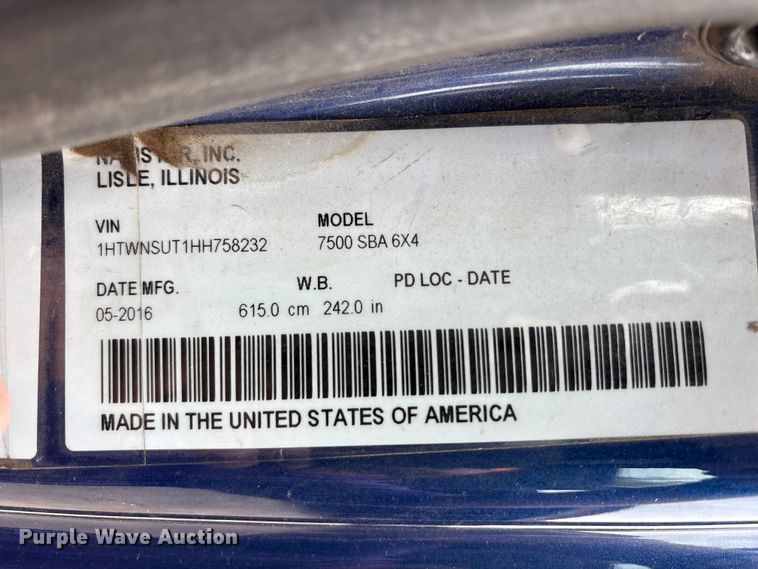 image for item FK1496 2017 International 7500 fuel truck