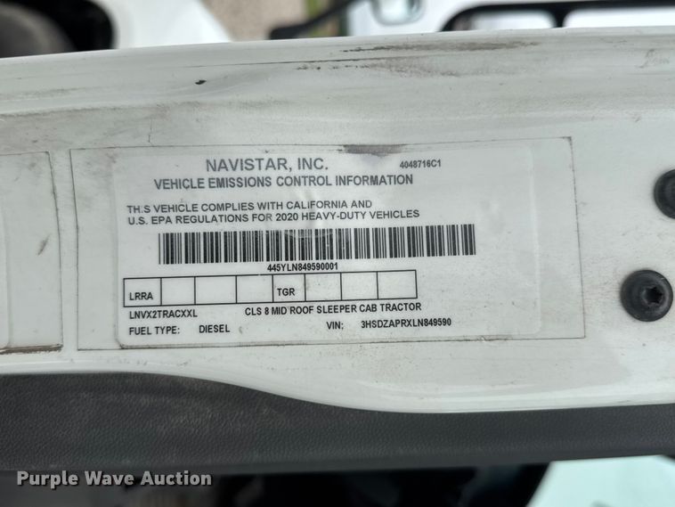 image for item NA9353 2020 International LT625 semi truck