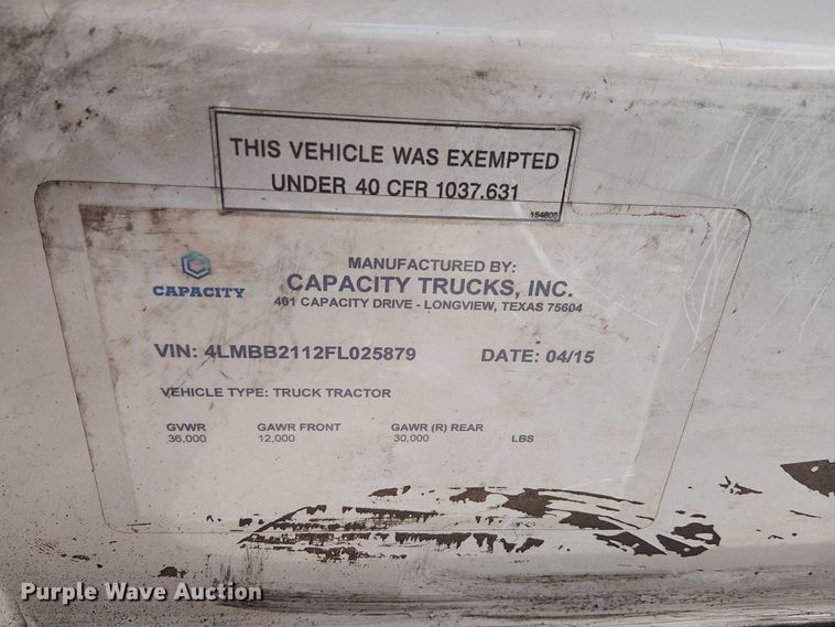 image for item YA2531 2015 Capacity TJ5000 yard truck