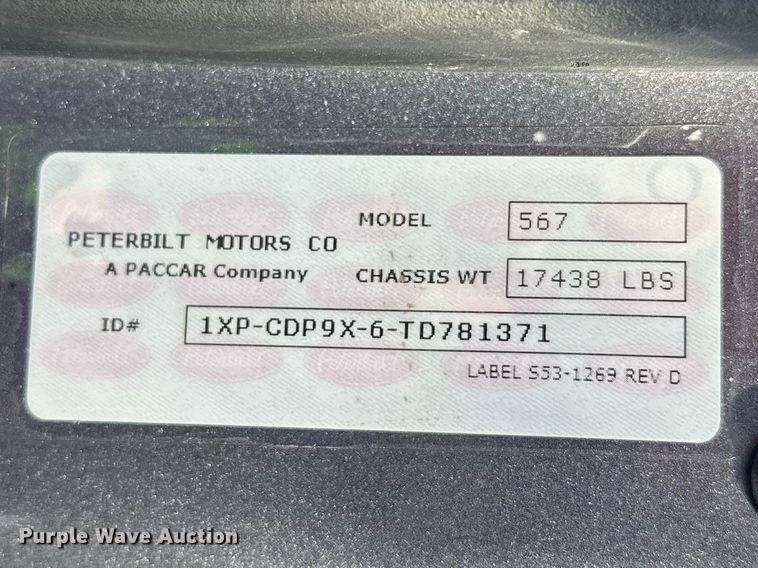 image for item YA2803 2026 Peterbilt 567 truck cab and chassis
