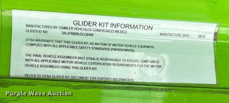 image for item YA3138 2020 Freightliner Coronado glider kit semi truck