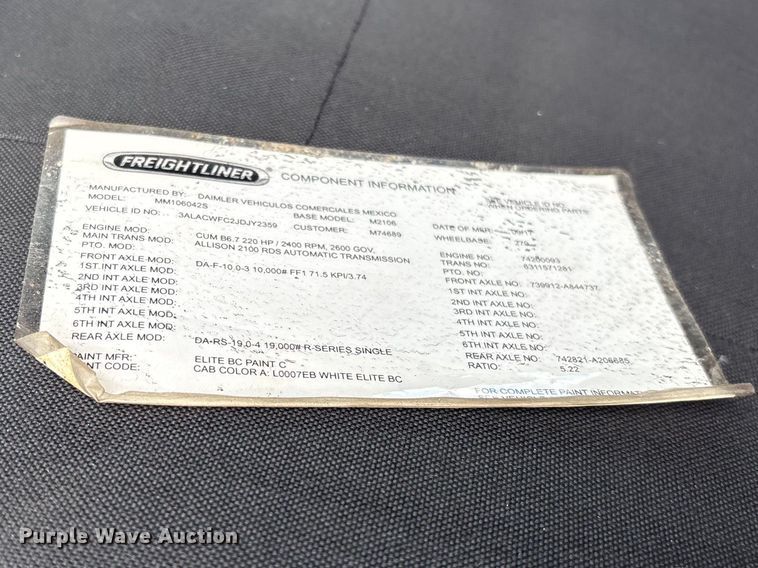 image for item YA3213 2018 Freightliner Business Class M2 box truck