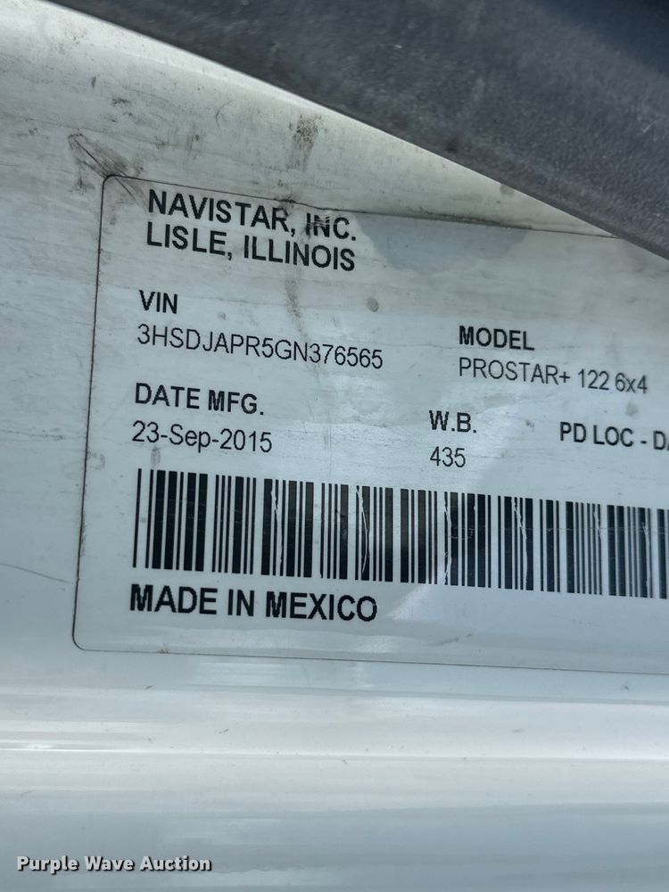 image for item YA3319 2016 International ProStar Plus semi truck