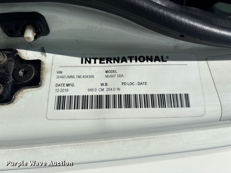 image for item YA3494 2021 International MV607 box truck