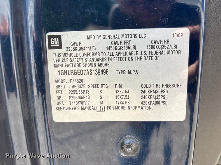 image for item DO5236 2010 Chevrolet Traverse SUV