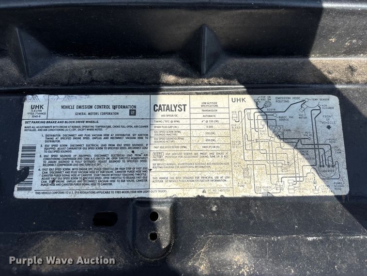 image for item DU6269 1985 Chevrolet K10 pickup truck