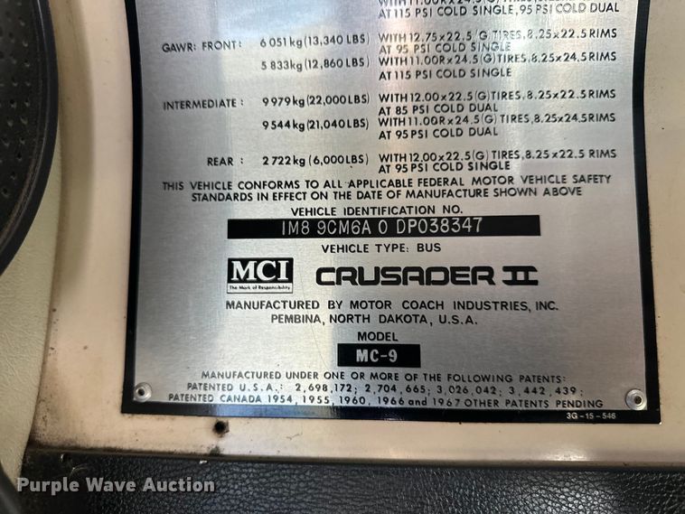 image for item DW4388 1983 MCI MC-9 Intercity coach bus
