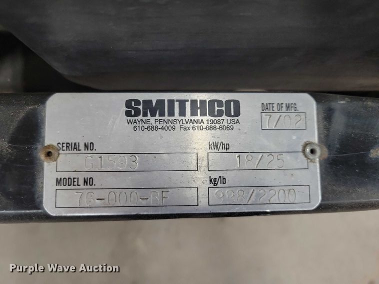 image for item DZ7142 2002 Smithco Sweep Star 60 sweeper