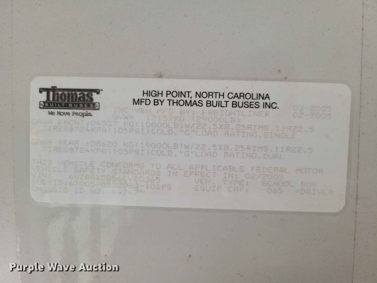 image for item DZ7271 2006 Freightliner  FS65 school bus