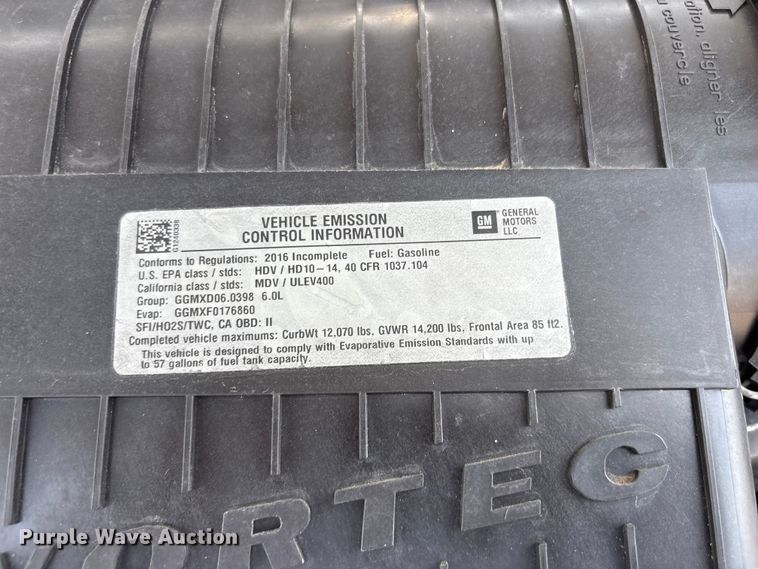image for item EG9145 2016 Chevrolet Express 4500 box truck