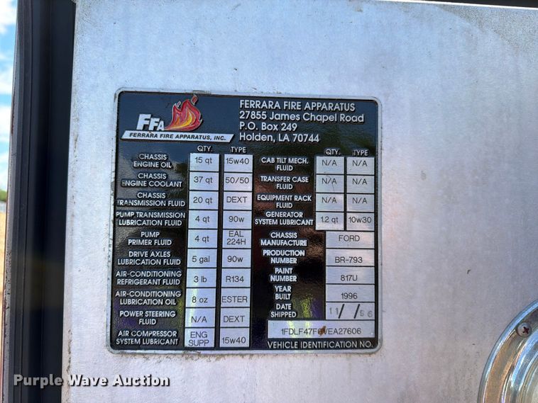 image for item EM0123 1997 Ford F450 Super Duty rescue vehicle