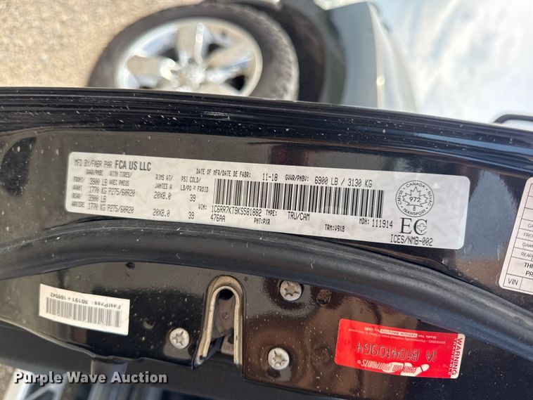image for item EN0318 2019 RAM 1500 Crew Cab pickup truck