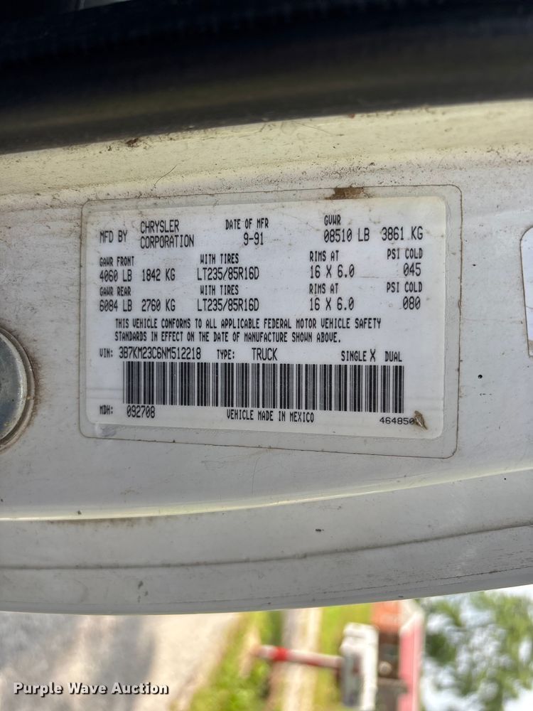 image for item EO4317 1992 Dodge Power Ram 250 Club Cab pickup truck