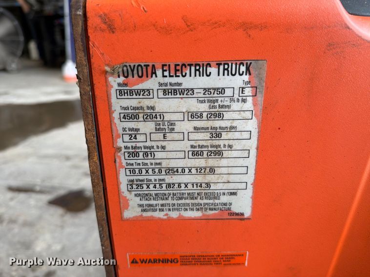 image for item ER3033 Toyota 8HBW23 pallet jack