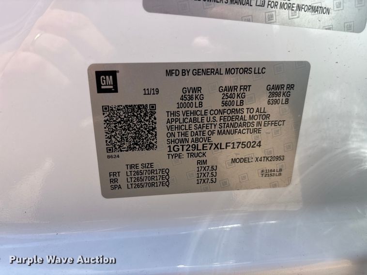 image for item ER7639 2020 GMC Sierra 2500HD Crew Cab pickup truck