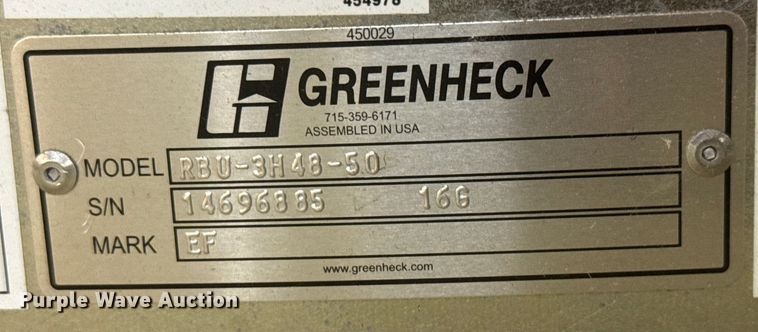 image for item ET4453 Greenheck RBU-3H48-50 exhaust fan