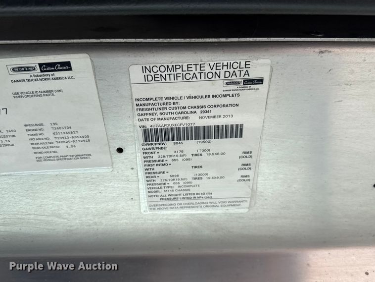 image for item ET6143 2014 Freightliner MT45 delivery van