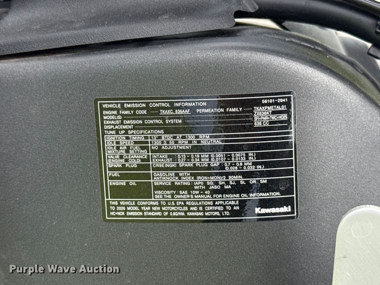 image for item ET6262 2026 Kawasaki ZX-6R motorcycle