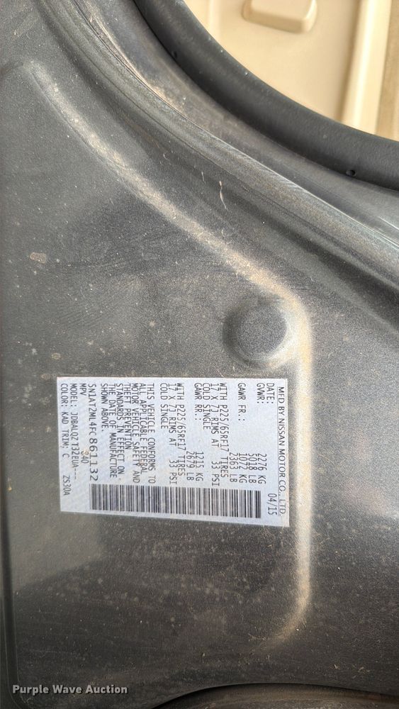 image for item ET6264 2015 Nissan Rogue SUV